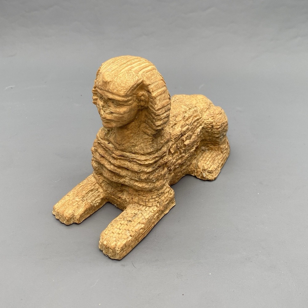 Vintage Egyptian Sphinx Statue Faux Stone Resin Figurine 2001